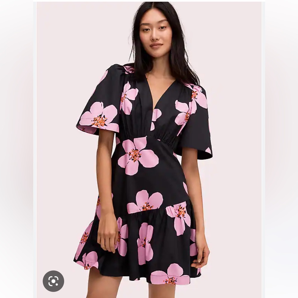 Kate Spade grand flora puff sleeve mini dress 8 NWT msrp 325$